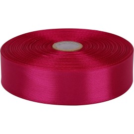 Baocuan Satin Ribbon 50 Yards Solid Fabric Ribbons Roll for Wedding Invitations, Bridal Bouquets, Sewing, Party Decorations, Gift Wrapping and More (Rose red, 1 inch)