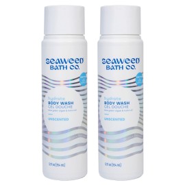 Seaweed Bath Co. Hydrate Body Wash - Unscented | Foaming Shower Gel Cleanser with Natural Ingredients | Fragrance Free and Gentle | Good For Sensitive Skin | 12 oz (Pack of 2)