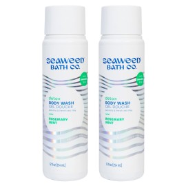 Seaweed Bath Co. Detox Body Wash - Rosemary Mint | Hydrating Foaming Cleanser with Refreshing Natural Ingredients | Vegan, Paraben and Sulfate Free Shower Gel for Women and Men | 12 oz (Pack of 2)