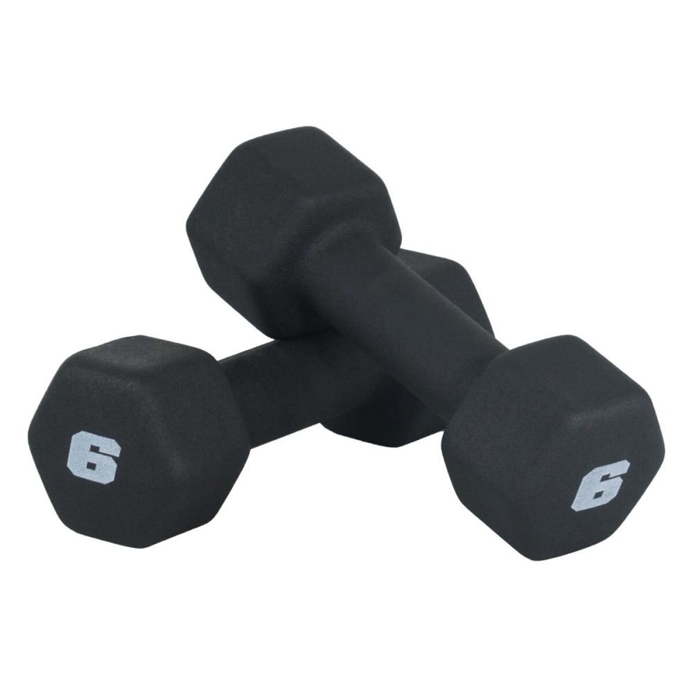 CAP Barbell 6 LB Neoprene Dumbbell Hand Weights - Pair | Black