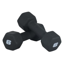 CAP Barbell 6 LB Neoprene Dumbbell Hand Weights - Pair | Black