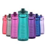 Pogo 64oz Plastic Water Bottle with Leak-Proof Chug Lid and Carry Handle, Reusable, BPA Free, Capacity Markings, Dishwasher Safe, Perfect for Travel, School, Outdoors, and Gym, Teal
