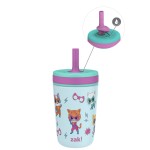 Zak Designs SuperKitties Kelso Toddler Cups For Travel or At Home, 12oz Vacuum Insulated Stainless Steel Sippy Cup With Leak-Proof Design is Perfect For Kids (Ginny, Sparks, Buddy, Bitsy)