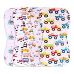 KiddyStar 5-Pack Organic Cotton Burp Cloths - Large, Ultra-Soft 3-Layer Towels for Burping, Shoulder & Hand Use, Highly Absorbent