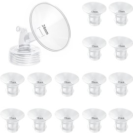 Flange Inserts 13/15/17/18/19/20/21mm 14PC Compatible with Momcozy S12 pro/S9 pro/S9/S10/S12/Medela/TSRETE/Spectra/Bellababy Breast Pumps, Reduce 24mm Tunnel Down to Correct Size