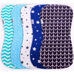 KiddyStar 5-Pack Organic Cotton Burp Cloths - Large, Ultra-Soft 3-Layer Towels for Burping, Shoulder & Hand Use, Highly Absorbent