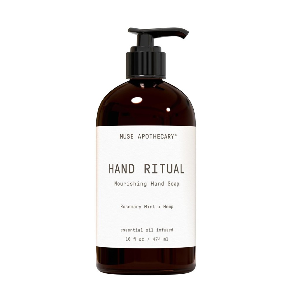 Muse Apothecary Hand Ritual - Aromatic and Nourishing Hand Soap, Infused with Natural Aromatherapy Essential Oils - USDA Certified Biobased - 16 oz, Rosemary Mint + Hemp