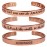 Touchstone copper bracelets | gift for men women |adjustable 100% pure solid real magnetic jewelry | handmade bracelet set combo | rope braided tibetan bangles. Set of 3 different messages engraved.