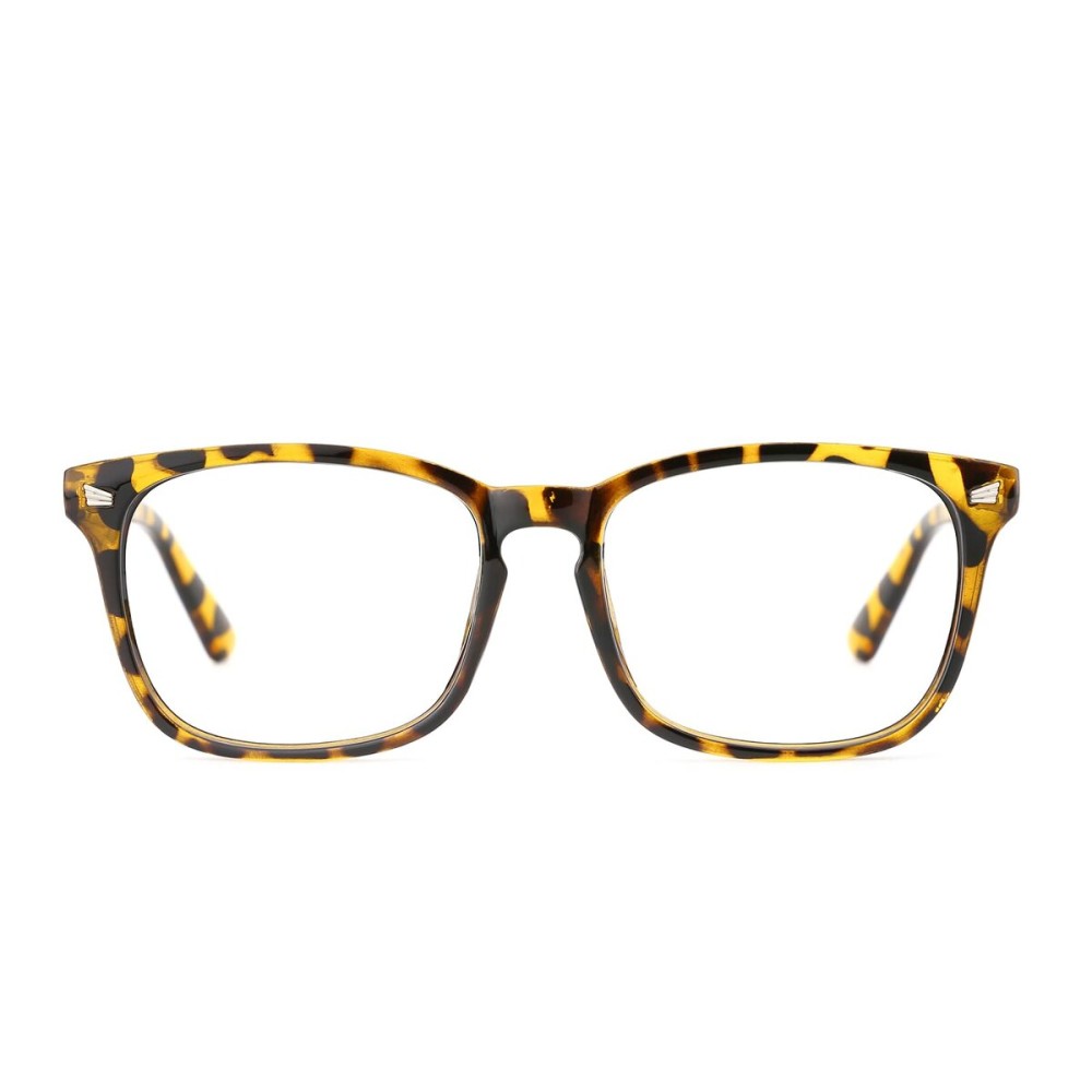 TIJN Blue Light Blocking Glasses for Women Men Clear Frame Square Nerd Eyeglasses Anti Blue Ray Computer Screen Glasses
