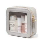 Popvibe Small Cosmetic Bag for Purse Mini Makeup Bag Cute Clear Make Up Pouch for Travel Tiny Leather White Make Up Organizer Case for Backpack Toiletry Bag Waterproof Square Pouch with Zipper