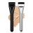 BEAUTYFACTOR 2Pcs Flat Foundation Brush,Face Mask Brush Makeup Spatula Facial Brush for Liquid Foundation Mask,Premium Face Korean Makeup Brush for Blending Cream (Black&Silver)