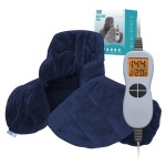 Ruqiji 19 x 24 Weighted Neck&Shoulder Heating Pad, 2.5lbs with 12 Temperature Settings&Countdown timer,Pain Relief for Neck/Shoulders/Menstrual Pain, Christmas Gifts for Women Men Mom Dad(Navy Blue)