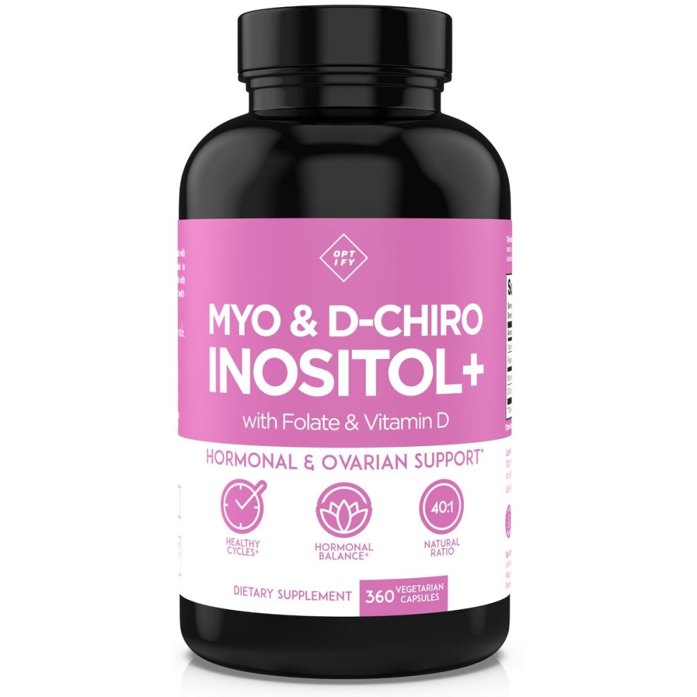 Optify Inositol Supplement for Women - 90-Day Supply - Myo-Inositol and D-Chiro Inositol with Folate and Vitamin D - 40:1 Ratio - Hormone Balance & Ovarian Support - 360 Capsules