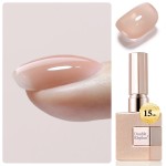 Double Rhythm Clear Gel Nail Polish 15ml Nail Strengthener Builder in a Bottle Nail Extension Hard Gel Soak Off Long Lasting UV Gel (Light Nude 8 in 1-6)