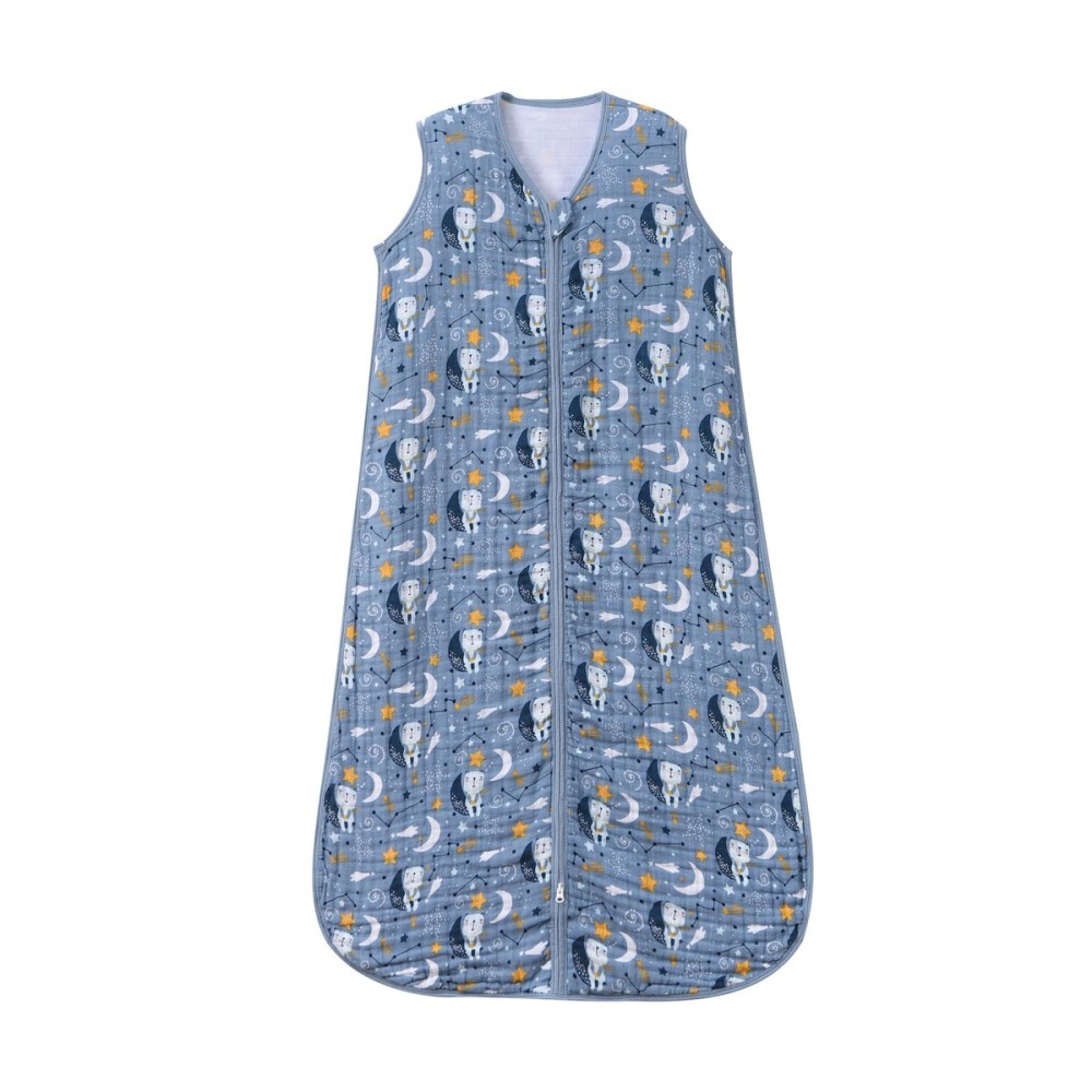 TADO MUSLIN Baby Sleep Sack 2-4 T Boys & Girls Wearable Blanket 100% Organic Cotton 0.5 TOG Toddler Sleeping Sack 2- Way Zipper X-Large Muslin Blue Bear