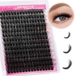 Lash Clusters 280pcs 80D 12-18mm Cluster Lashes Mixed Tray 3D Effect Volume Individual Lashes Cluster Eyelash Extensions Fluffy Soft D Curl DIY Lash Extension Kit at Home (80D-0.07-D,12-18mm)