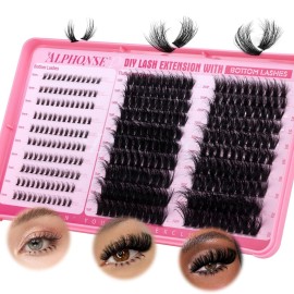 Fluffier Lash Clusters 150D 200D Thick Eyelash 12-20mm Cluster Eyelash Extensions 320pcs Individual Lashes DIY Salon Effect Lash Extension Clusters for Beginners (150D+200D, 12-20mm)