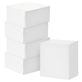 Hallmark 8 Square Gift Boxes with Lids (5 White Gift Boxes) for Christmas, Birthdays, Holidays