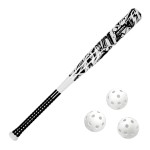 Ortiz34 Bat & Ball Set - Graffiti Plastic Bat & Ball Homerun Set- David Ortiz Backyard Baseball Set for Youth, Kids, Teenagers, Adults (Bat & Ball Set, White)