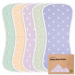 Organic Burp Cloths Baby Boy & Girl - 5-Pack Super Absorbent Cotton Burping Cloths for Babies, Soft & Plush Newborn Spit Up Rags, Infant Towels for Milk Spit Up, Unisex, Large 21 x 10 (Lunaris)