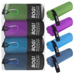 BOGI 4 Pack(8 pcs) Microfiber Travel Sports Towel-Quick Dry Towel, Soft Lightweight Microfiber Camping Towel Absorbent Compact Travel Towel for Camping Gym Beach Bath Yoga Swimming Backpacking-Large