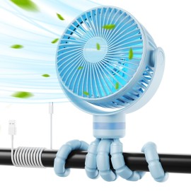 Momcozy Portable Stroller Fan, 8000mAh, 27H Ultra-long Battery Life, Detachable 4 Speed 360Rotate, LED Night Light with 2 Modes, USB Rechargeable Handheld Cooling Fan for Travel, Car Seat, Bedroom