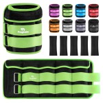 Fragraim Adjustable Ankle Weights 1-15 LBS Pair with Removable Weight for Jogging, Gymnastics, Aerobics, Physical Therapy, Resistance Training|Each 1.5-7.5 lbs, Total 15LBS, Green