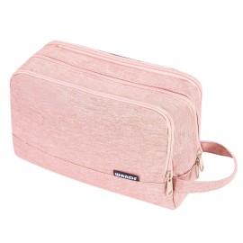 Toiletry Bag for Men Hanging Dopp Kit Water Resistant Shaving Bag Small Toiletry Bag for Traveling (Denim Pure Pink)