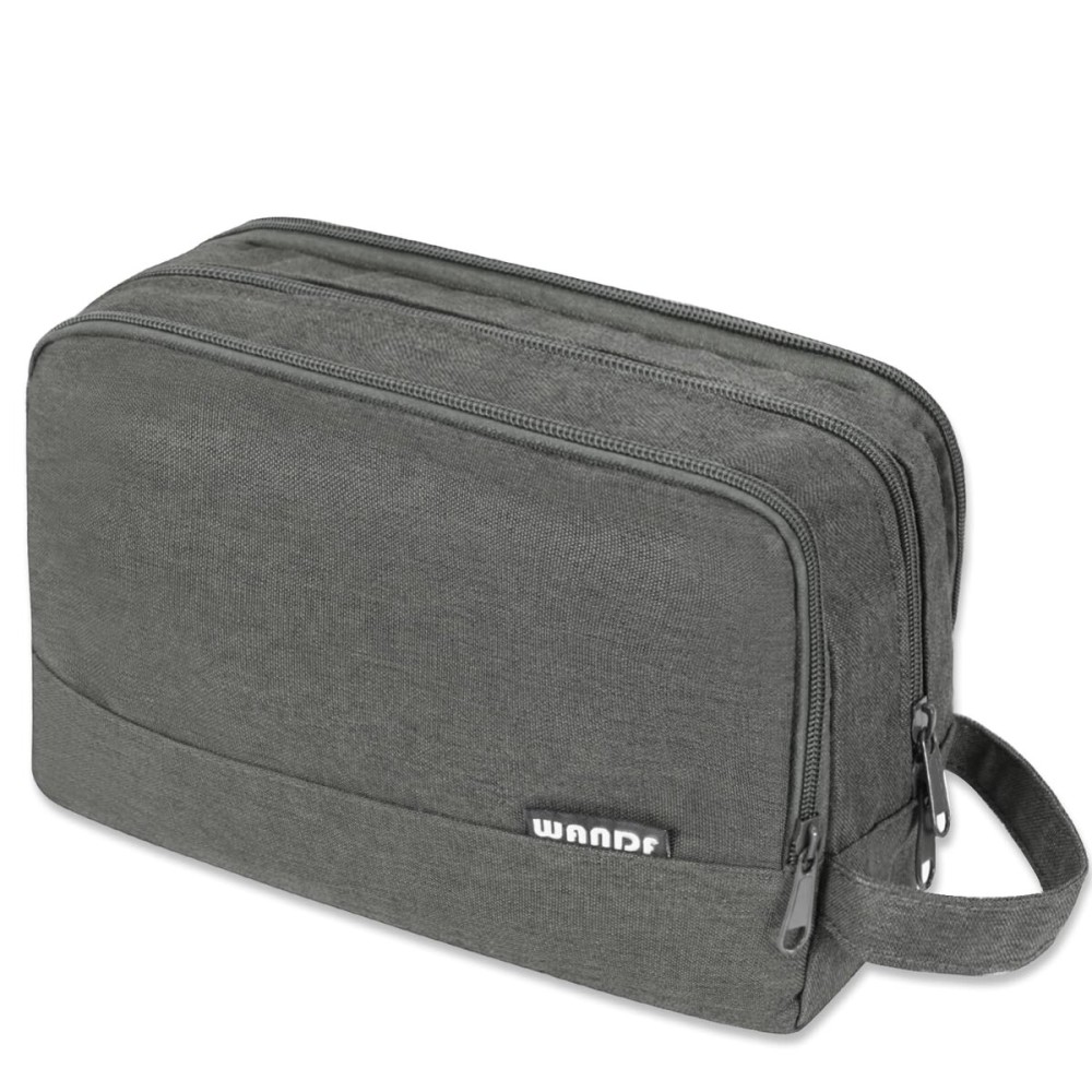 Toiletry Bag for Men Hanging Dopp Kit Water Resistant Shaving Bag Small Toiletry Bag for Traveling (Denim Pure Grey)