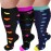 GET-FA 3 Pairs Plus Size Compression Socks for Women and Men Wide Calf 20-30mmhg Extra Large Knee High Support for Circulation