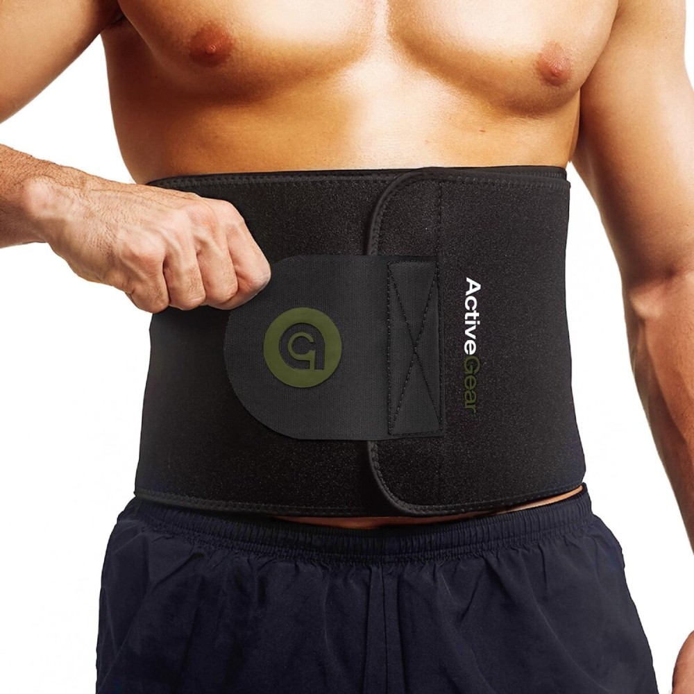 ActiveGear Waist Trimmer Belt for Stomach and Back Lumbar Support, Large: 9 x 46 - Army Green