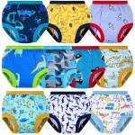 BIG ELEPHANT 10 Packs Baby Girls\' and Boys\' Potty Training Pants, 100% Cotton Absorbent Training Underwear for Toddler, 3T