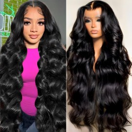 oveflect 18 Inch 13x6 Lace Front Wigs Human Hair 200 Density Body Wave HD Lace Front Wigs Human Hair Pre Plucked Natural Color Glueless Wig 100% Virgin Human Hair Lace Front Wigs for Women