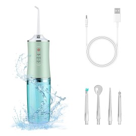 Electric Water Flosser Cordless for Teeth 3 Modes 4 Jet Tips Cleaning and Flossing Water Dental Portable Floss Irrigator Oral Water Flossed Rechargeable Tonsil Stone Travel Adults