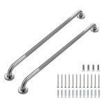Grab Bars for Shower, 2 Pack 32-Inch Anti Slip Shower Handles for Elderly, Safety Shower Grab Bar, Stainless Steel Handicap Grab Bars for Bathroom,Toilet (Brushed Nickel, 1 Diameter)