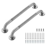 Grab Bars for Shower, 2 Pack 18-Inch Anti Slip Shower Handles for Elderly, Safety Shower Grab Bar, Stainless Steel Handicap Grab Bars for Bathroom,Toilet (Brushed Nickel, 1 Diameter)