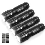Lighting EVER LED Flashlights High Lumens, Small Flashlight, Waterproof, Adjustable Focus Flash Light for Outdoor, Emergency, Camping, AAA Batteries Included, 4 Pack