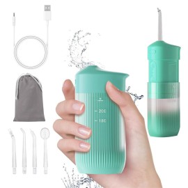 Portable Water Flosser for Teeth Travel Mini Small Water Flosser Compact Electric Oral Irrigator Dental Flossing for Teeth Cleaning Cordless Advanced Tonsil Stone Kids Adults Braces