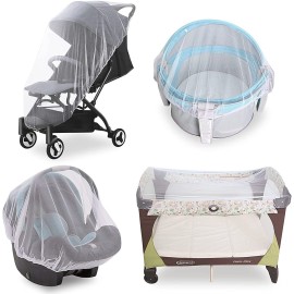 2 Pack Baby Mosquito Net for Stroller, Durable Bug Net for Stroller, Car Seats, Bassinets, Cradles, Playards, Pack N Plays and Portable Mini Crib, Portable & Durable Baby Insect Netting