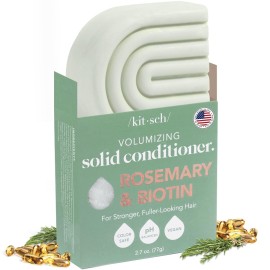 Kitsch Rosemary & Biotin Volumizing Hair Conditioner Bar for Hair Growth & Thickening - Hydrating & Cleansing Hair Conditioner for Women & Men - Paraben, Silicone & Sulfate Free - Made in USA - 2.7 oz