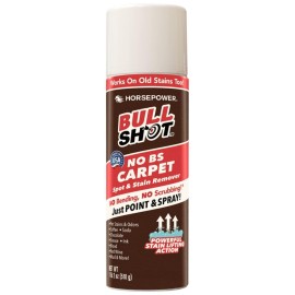Horsepower Bull Shot No BS Carpet Spot & Stain Remover, AS SEEN ON TV, Made In USA, Just Point & Spray, No Bending or Scrubbing, Hands-Free, Stain-Lifting Foam-Action, Pets Stains & Odors, Soda & More