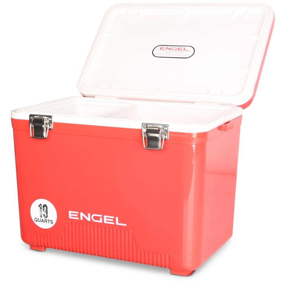 Engel UC19 19qt Leak-Proof, Air Tight, Drybox Cooler and Small Hard Shell Lunchbox for Men and Women in Red