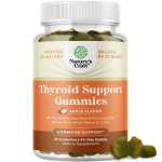 Natures Craft Vegan Thyroid Gummies with Sea Moss - Thyroid Support Gummies for Comprehensive Support for Men and Women with Iodine Selenium and Other Potent Vitamins - Gelatin-Free Non-GMO 90