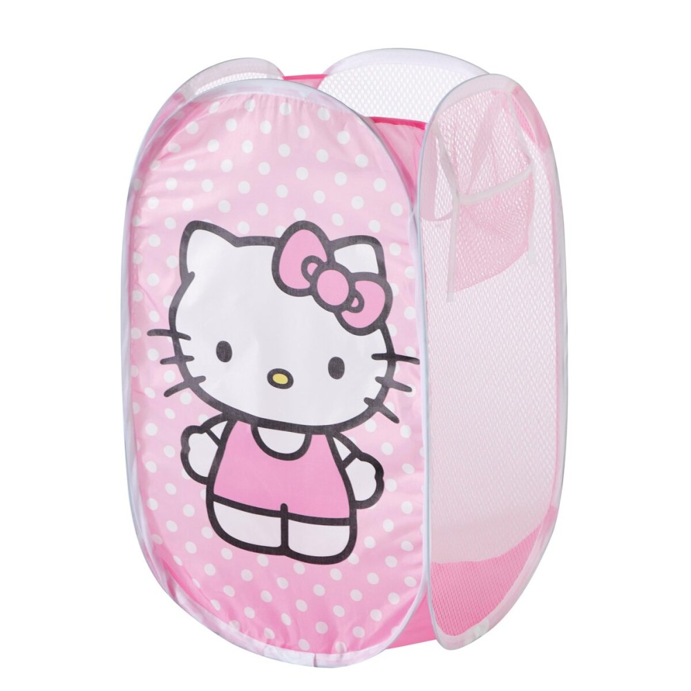 Sanrio Hello Kitty Pop-Up Hamper,Collapsible Laundry Basket with Durable Handles,Lightweight Storage Bin for Kids\' Bedroom, Nursery, or Playroom,Pink