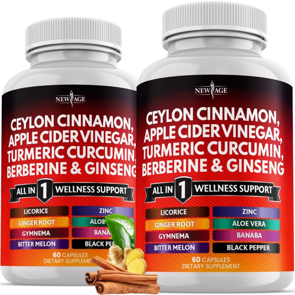 Ceylon Cinnamon, Turmeric, Apple Cider Vinegar, Ginseng, Aloe Vera, Berberine Plus Banaba, Ginger Root - 120 Count