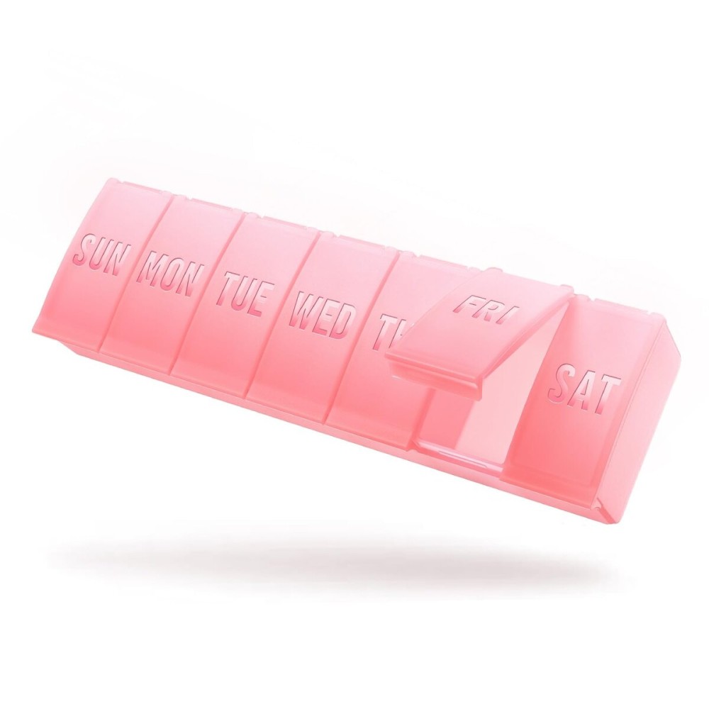 Barhon Large Weekly Pill Organizer, Big Vitamin Organizer Case for 7 Day, Travel Medicine Pill Box to Hold Various Supplements and Fish Oil, Sakura Pink