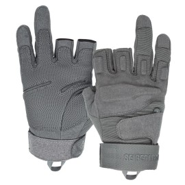 Seibertron S.O.L.A.G-T Tactical Three Fingerless Gloves - Water Resistant Impact Protection Outdoor Sports Gloves Grey XXL