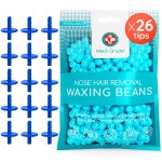 Medi Grade Nose Waxing Beads and Replacement Tips for the Medi Grade Nose Waxing Kit - Eco-friendly, Cost Effective Waxing Beads Refill for Unsightly, Itchy Nasal Hair - 50g of Beads and 26 Tips