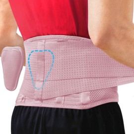Sparthos Back Brace for Lower Back Pain - Immediate Relief from Sciatica, Herniated Disc, Scoliosis - Breathable + Lumbar Support Pad - For Men & Women - Fits 38-44 Waist (Pink-M, Check Size Chart)