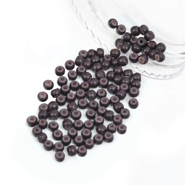 Vlasy 100Pcs Nano Ring Beads Silicone Lined Beads for Nano Ring Human Hair Extensions 5 Color Optional (Brown)